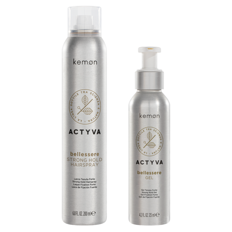 ACTYVA BELLESSERE UUED TOOTED komplekt - tugev juukselakk (200ml) + tugev läikegeel (125ml)